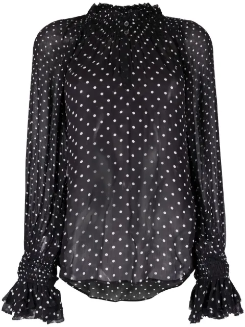 Polo Ralph Lauren long-sleeve polka-dot blouse