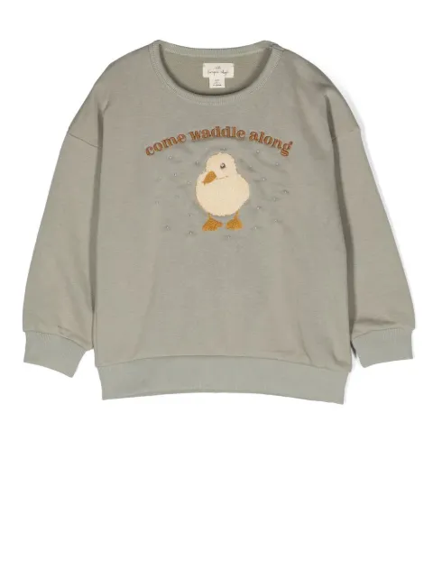 Konges Sløjd embroidered duck-slogan sweatshirt