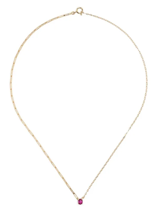 Yvonne Léon 18kt Yellow Gold Solitaire Ruby Necklace