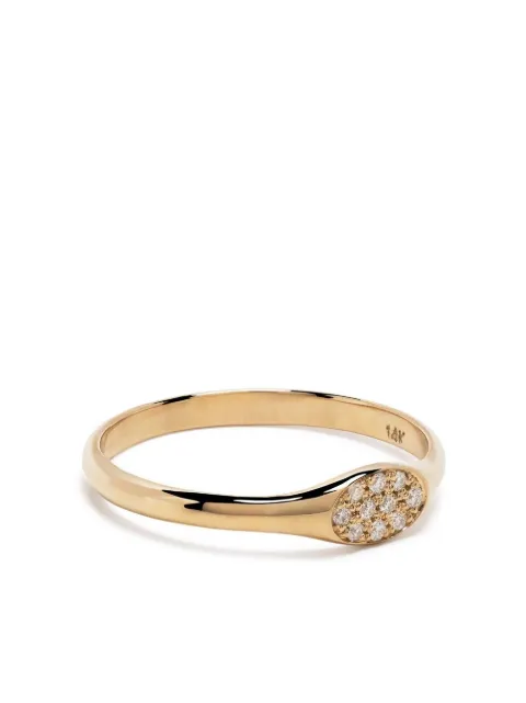 Zoë Chicco 14kt yellow gold diamond signet ring