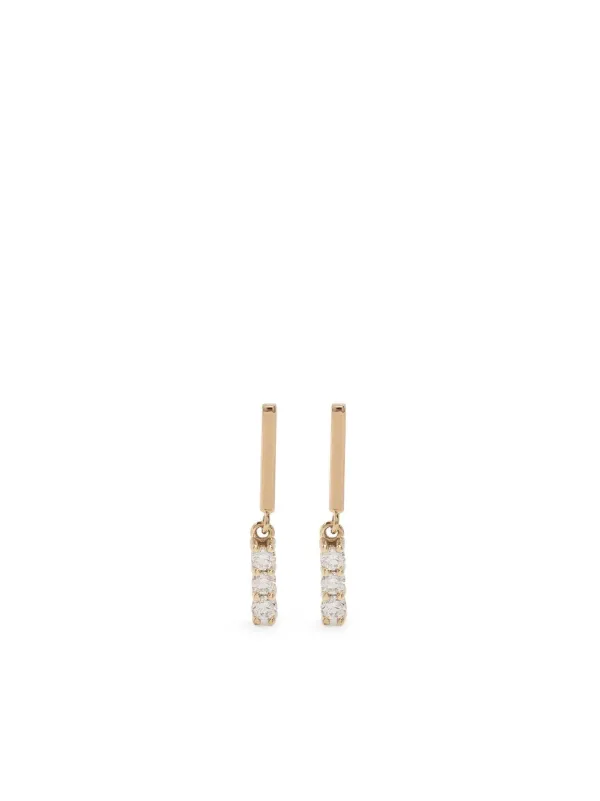 Zoë Chicco Bar ダイヤモンド ドロップピアス 14Kイエロー