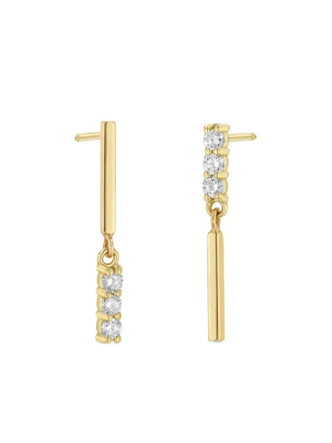 Zoë Chicco 14K yellow gold bar diamond drop earrings