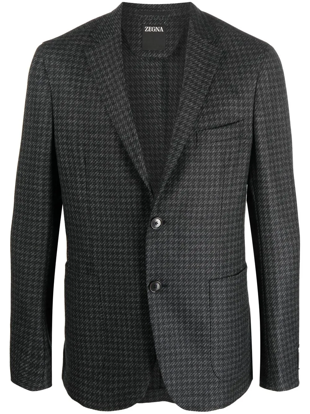 

Zegna houndstooth single-breasted wool blazer - Black