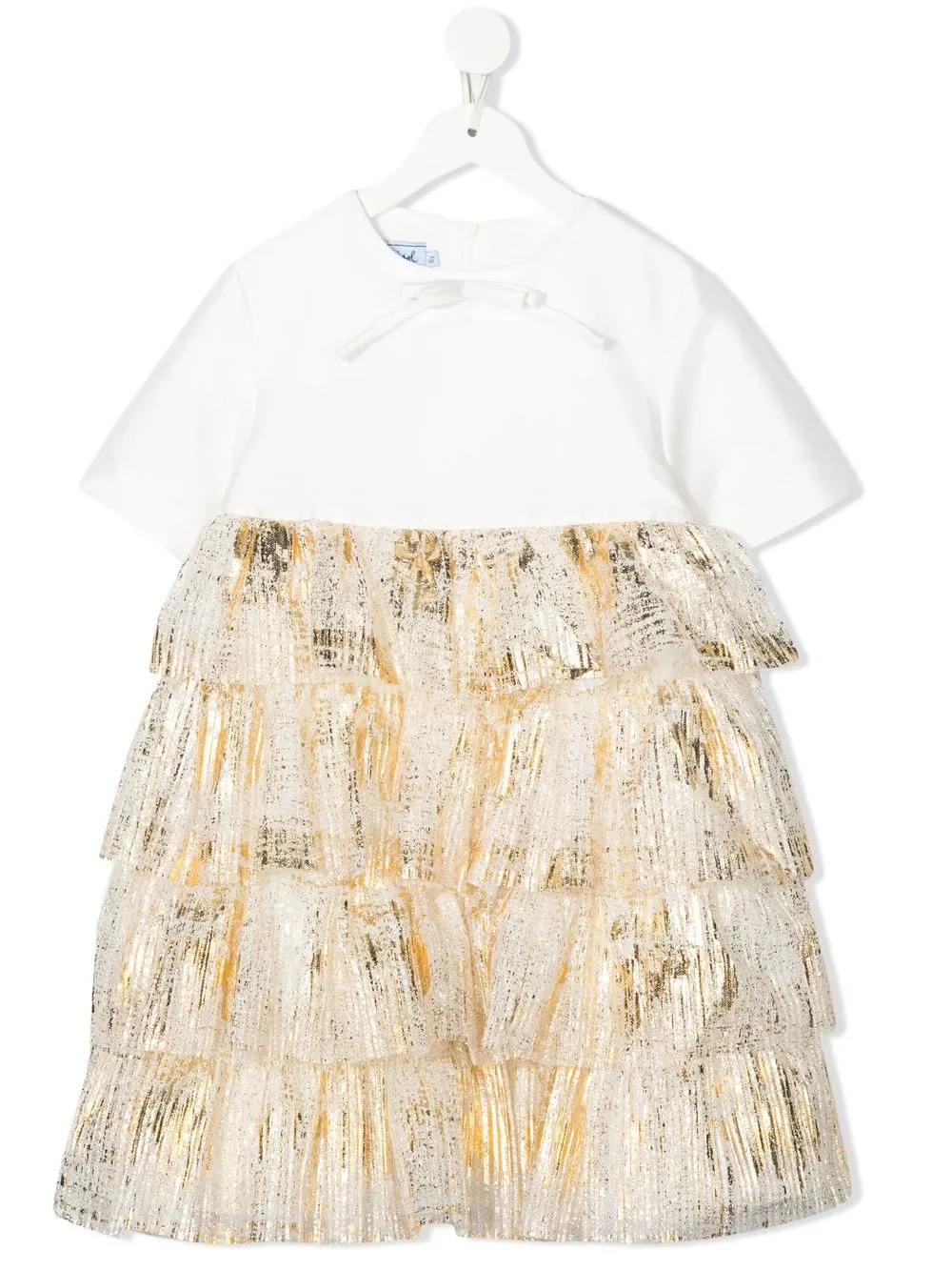 

Mi Mi Sol metallic tiered dress - White