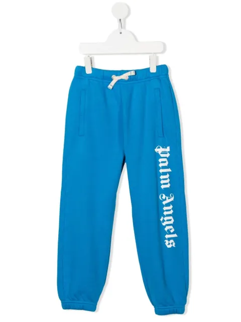 Palm Angels Kids logo-print cotton track pants