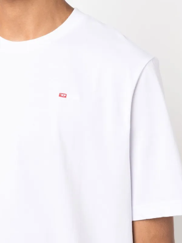 【DIESEL】 T-Just-Microdiv T-Shirt White Women's T-shirt with embroidered D patch | White | Diesel