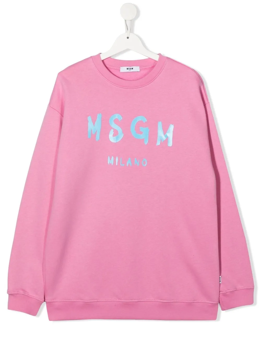 

MSGM Kids sudadera con cuello redondo y logo estampado - Rosado