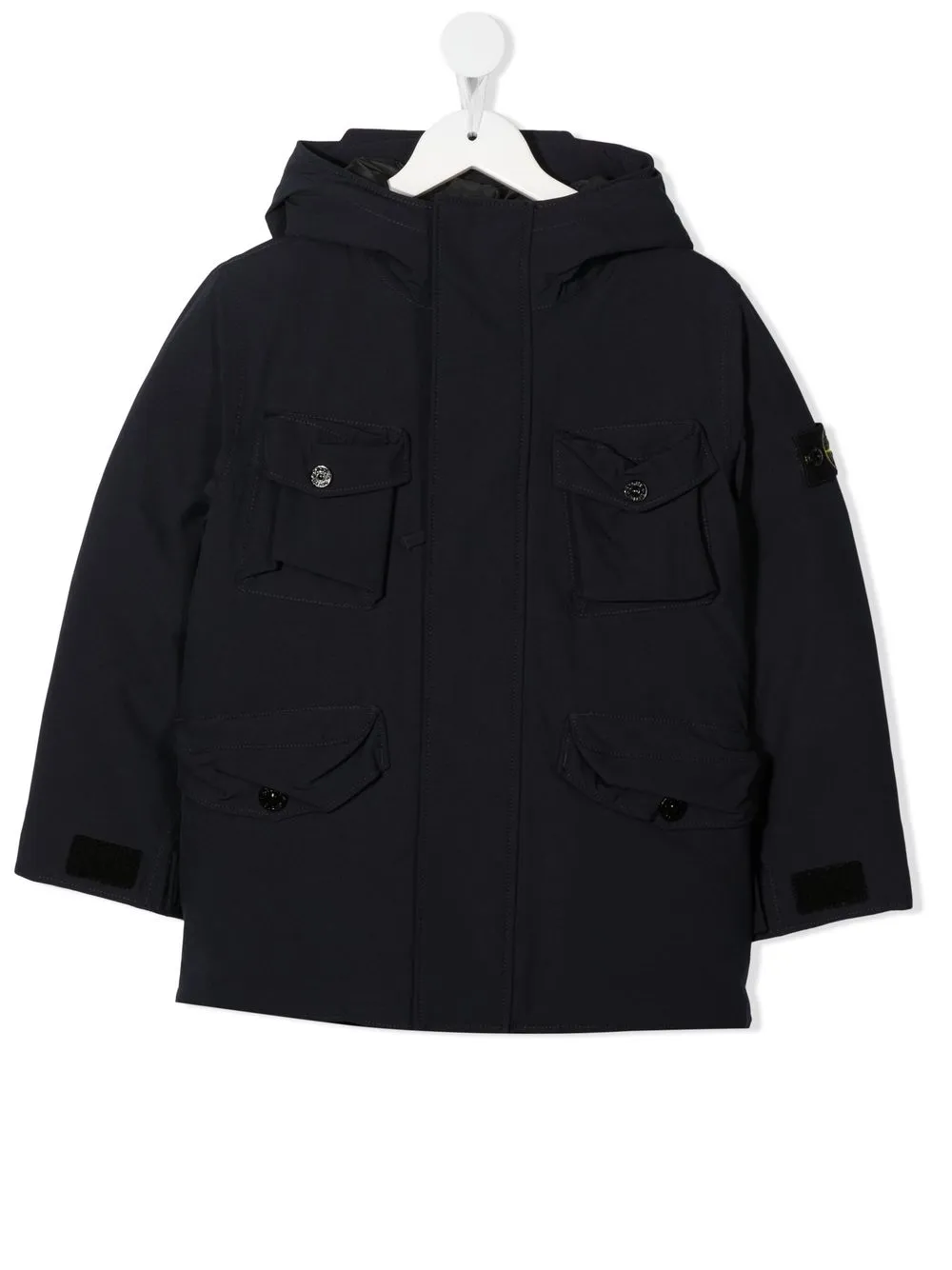 

Stone Island Junior multiple cargo-pocket detail coat - Blue