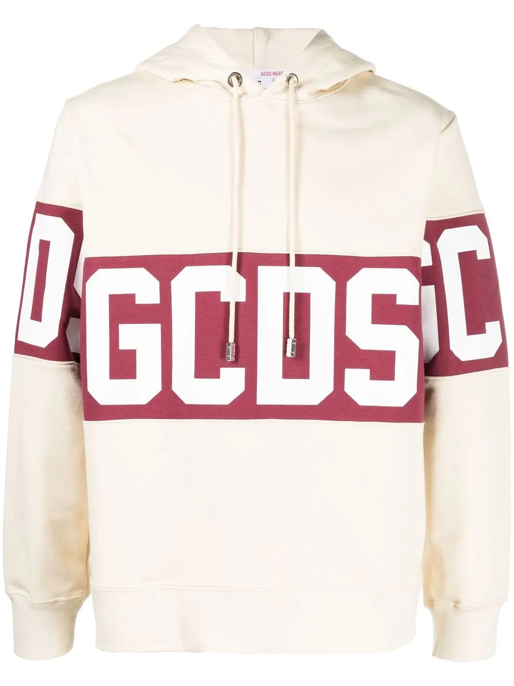 

Gcds logo-print panelled hoodie - Neutrals