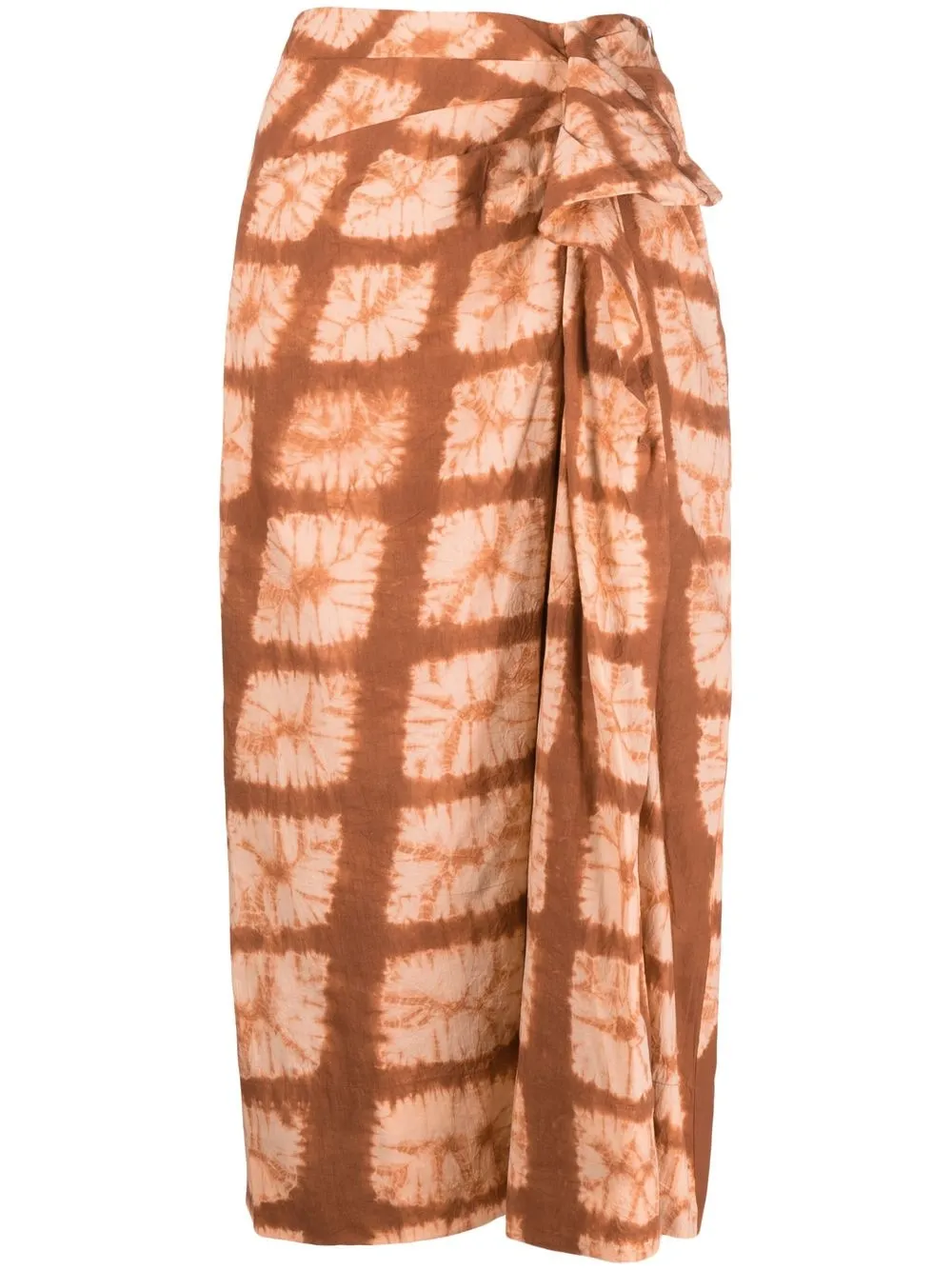 ULLA JOHNSON EMBER DRAPE-DETAIL MIDI SKIRT