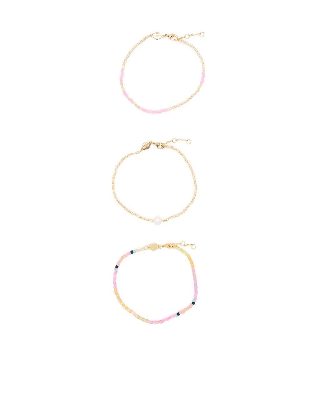 

Anni Lu beaded chain-link bracelet set - Pink