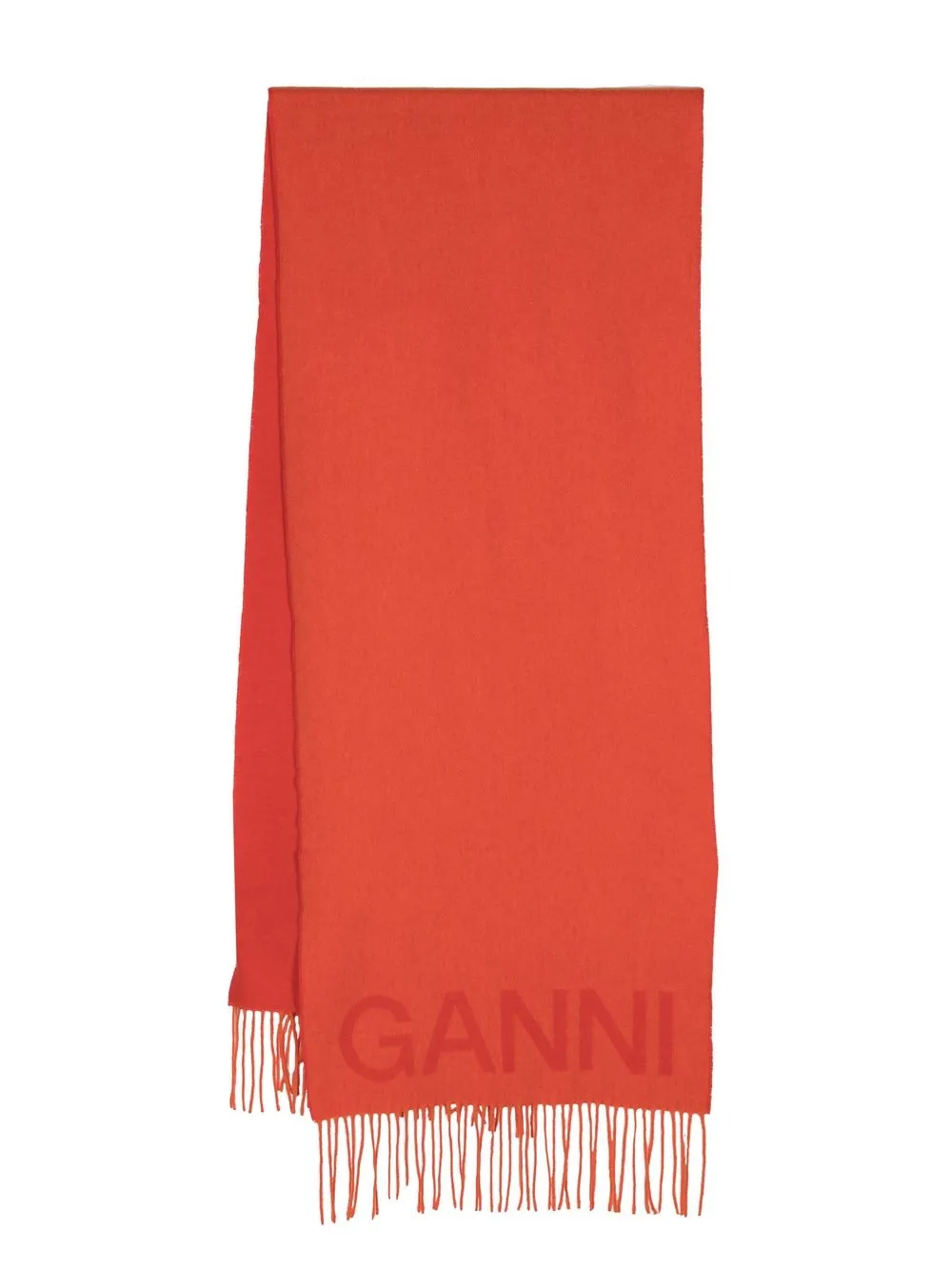 

GANNI logo tassel scarf - Orange