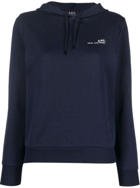 A.P.C. logo-print cotton hoodie Women