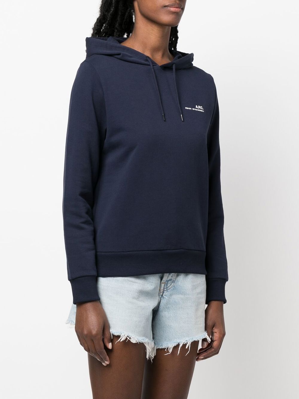 A.P.C. logo-print cotton hoodie Women