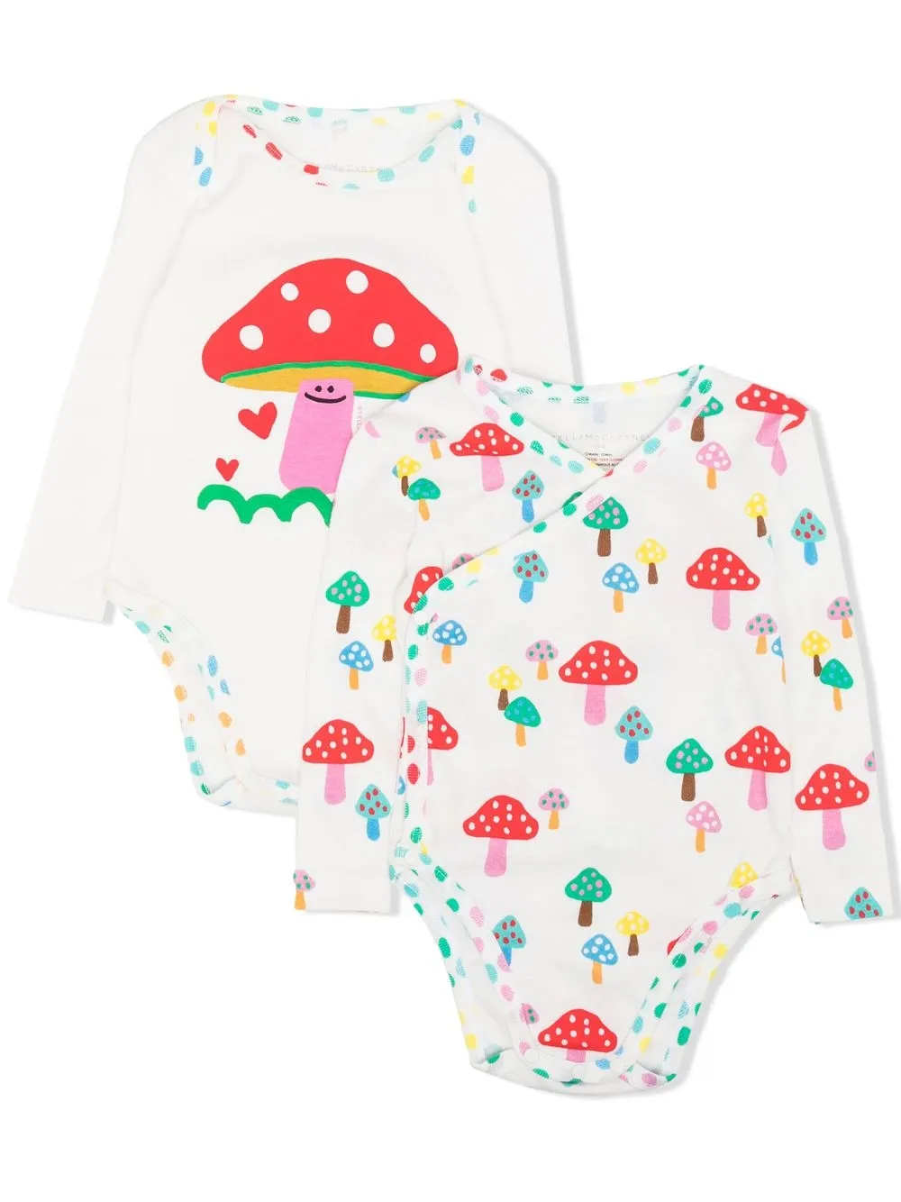 

Stella McCartney Kids romper con champiñones estampados - Blanco