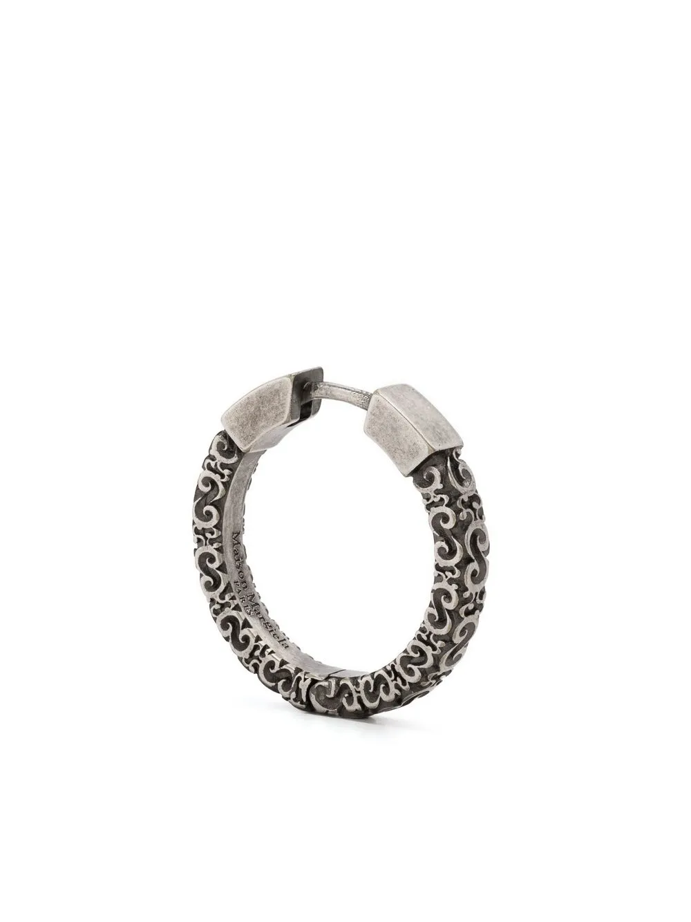 

Maison Margiela engraved-detail hoop earring - Silver