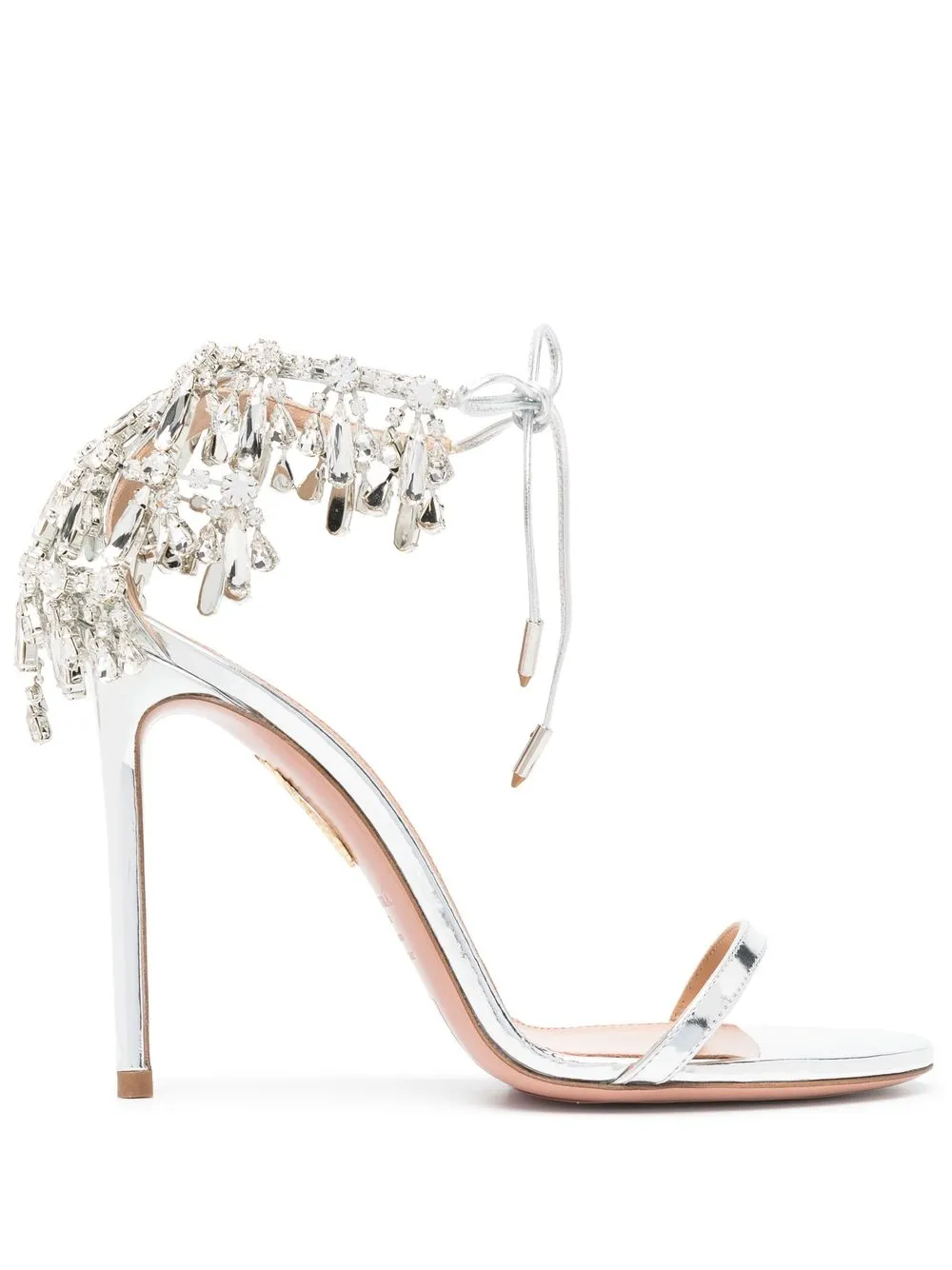

Aquazzura Moonwalk crystal-embellished 105mm sandals - Silver