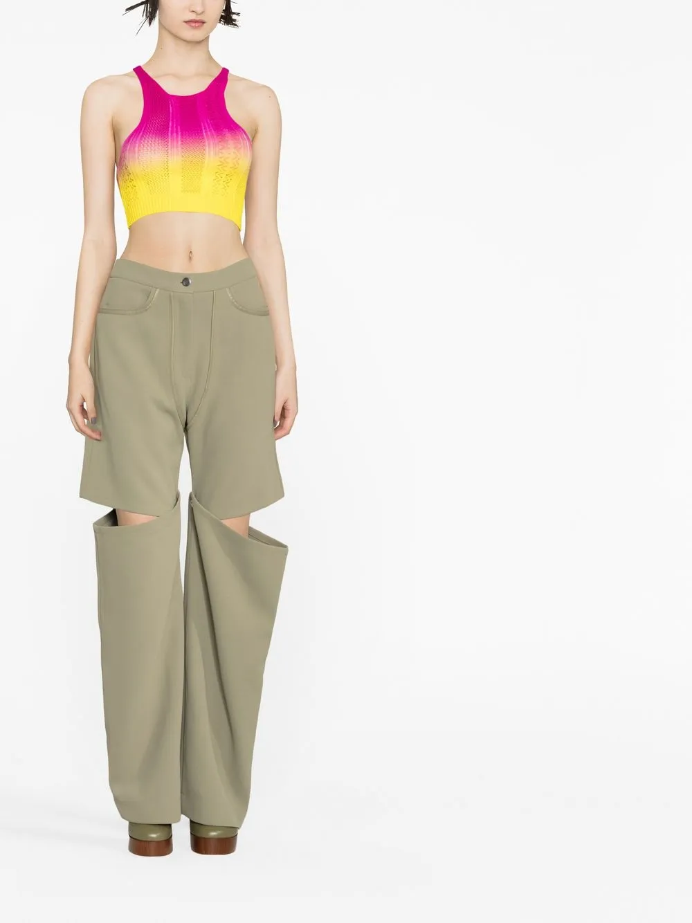 Image 2 of AGR Ombré-effect cropped tank top