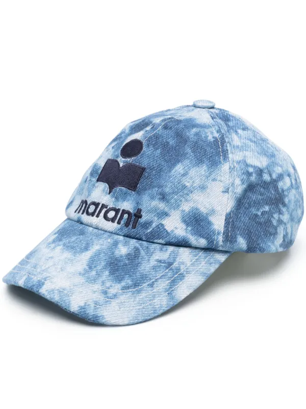 logo-embroidered tie-dye cap