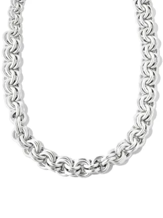Chunky silver necklace sale chain