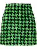 MSGM houndstooth-print wool mini skirt - Green