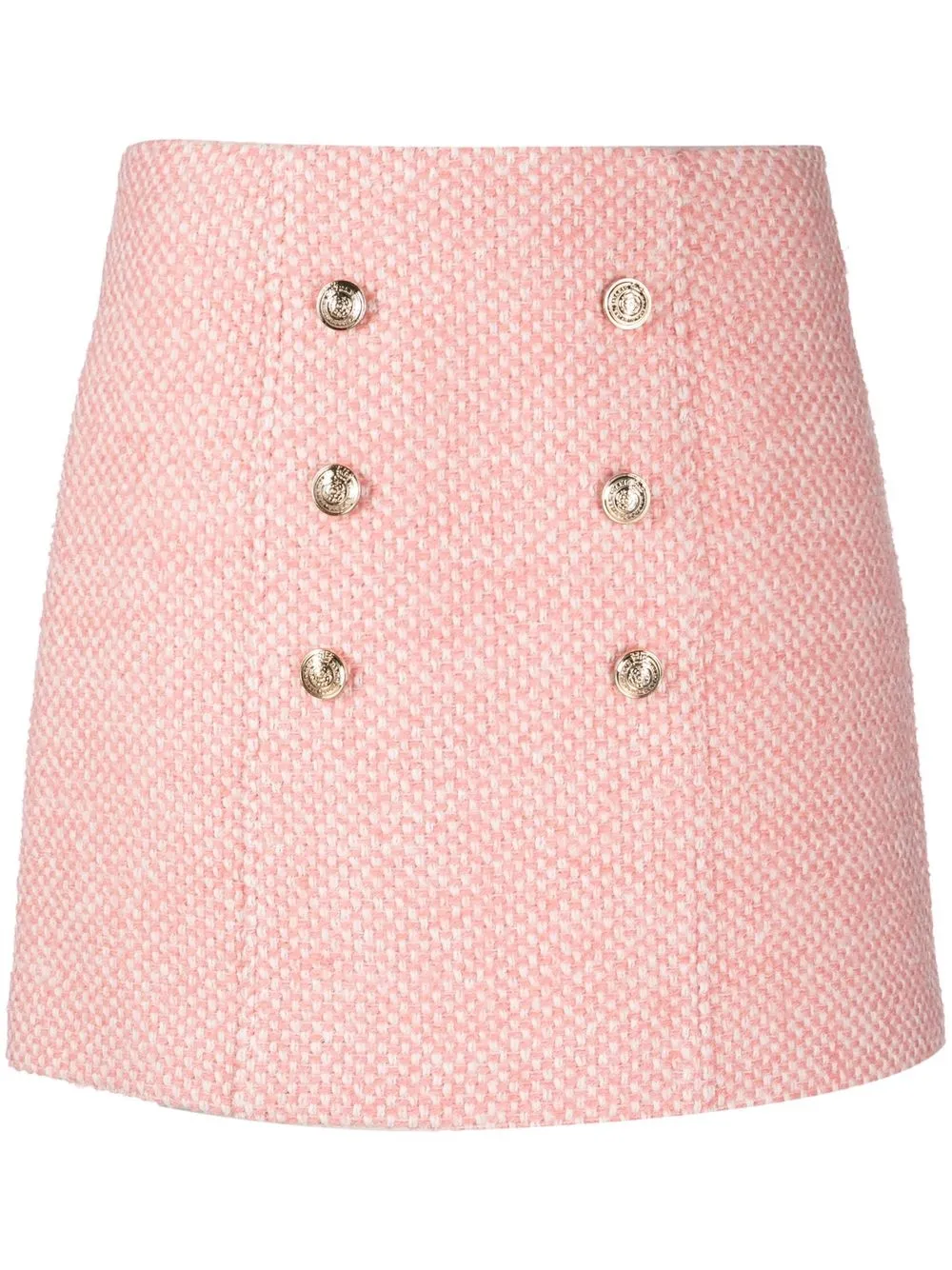 

Maje Josila logo-button tweed skirt - Pink