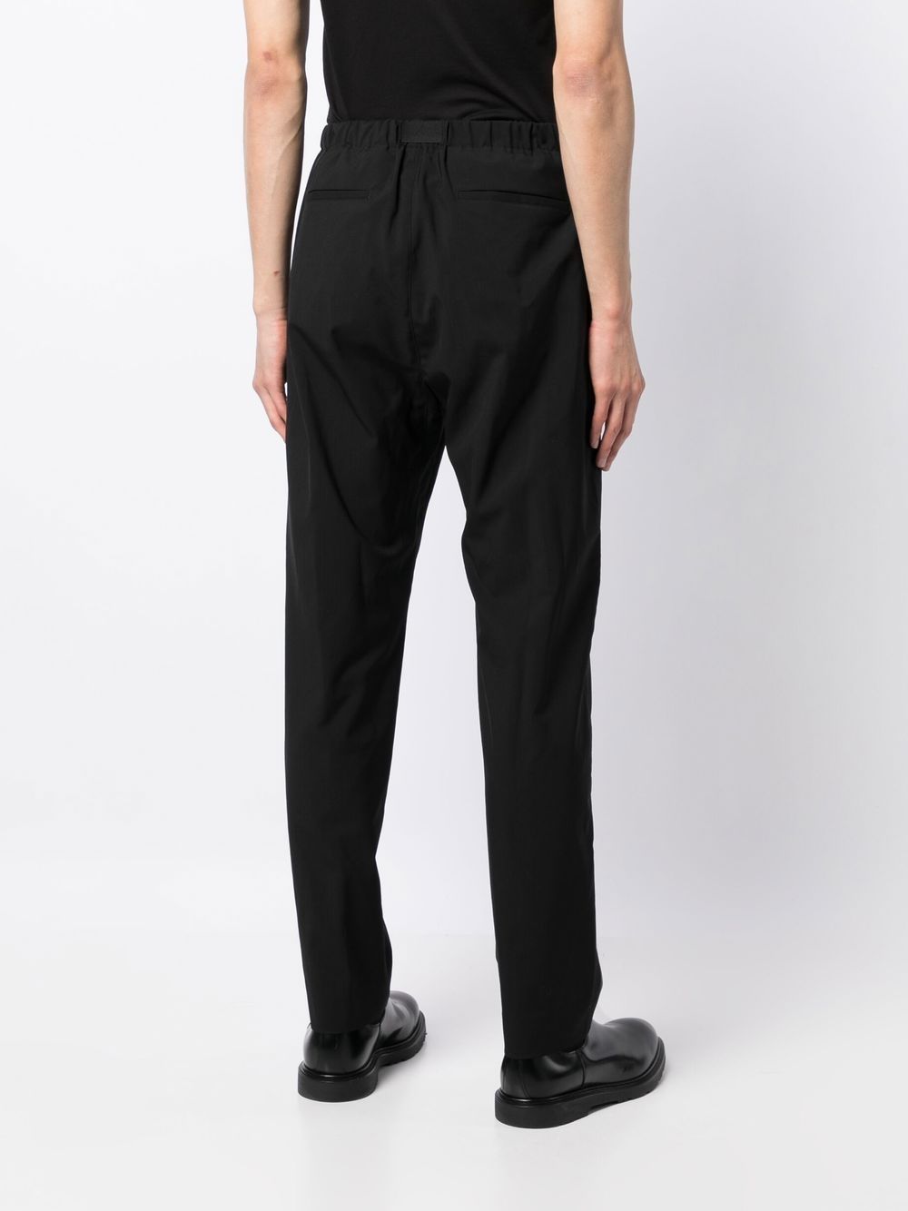 Shop Paul Smith Belted Tapered-leg Trousers In Schwarz