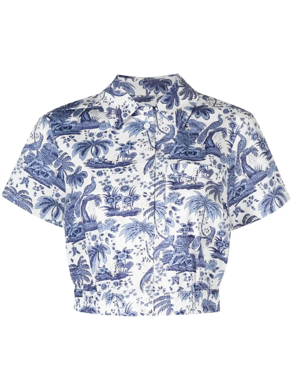 

STAUD Transit short-sleeved cropped shirt - Blue