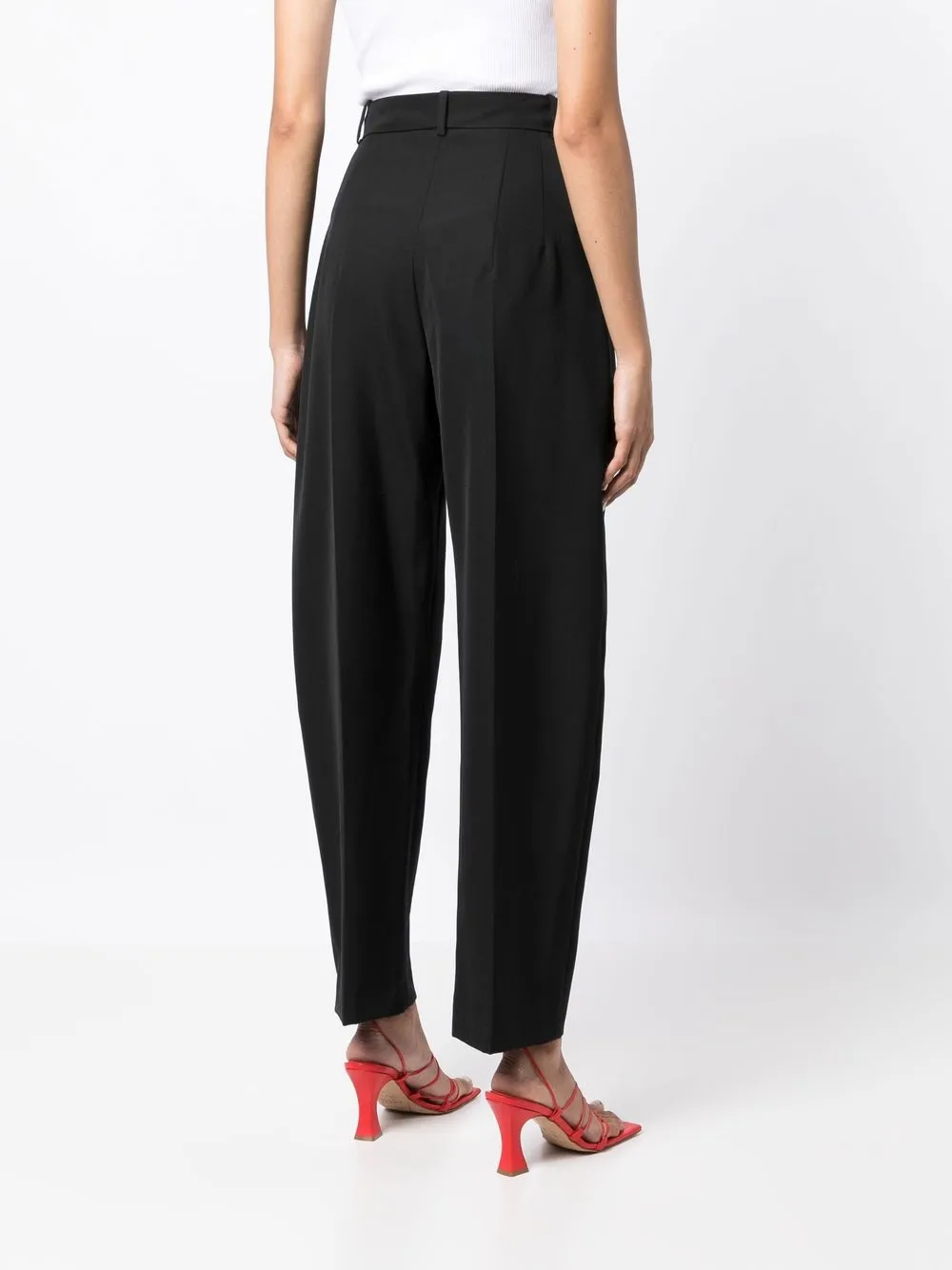 high-waisted slit tapered trousers