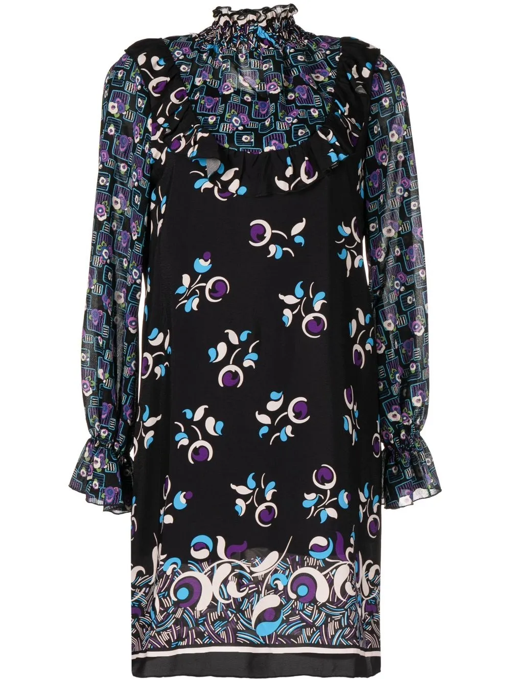 

Anna Sui printed double-layer dress - Black