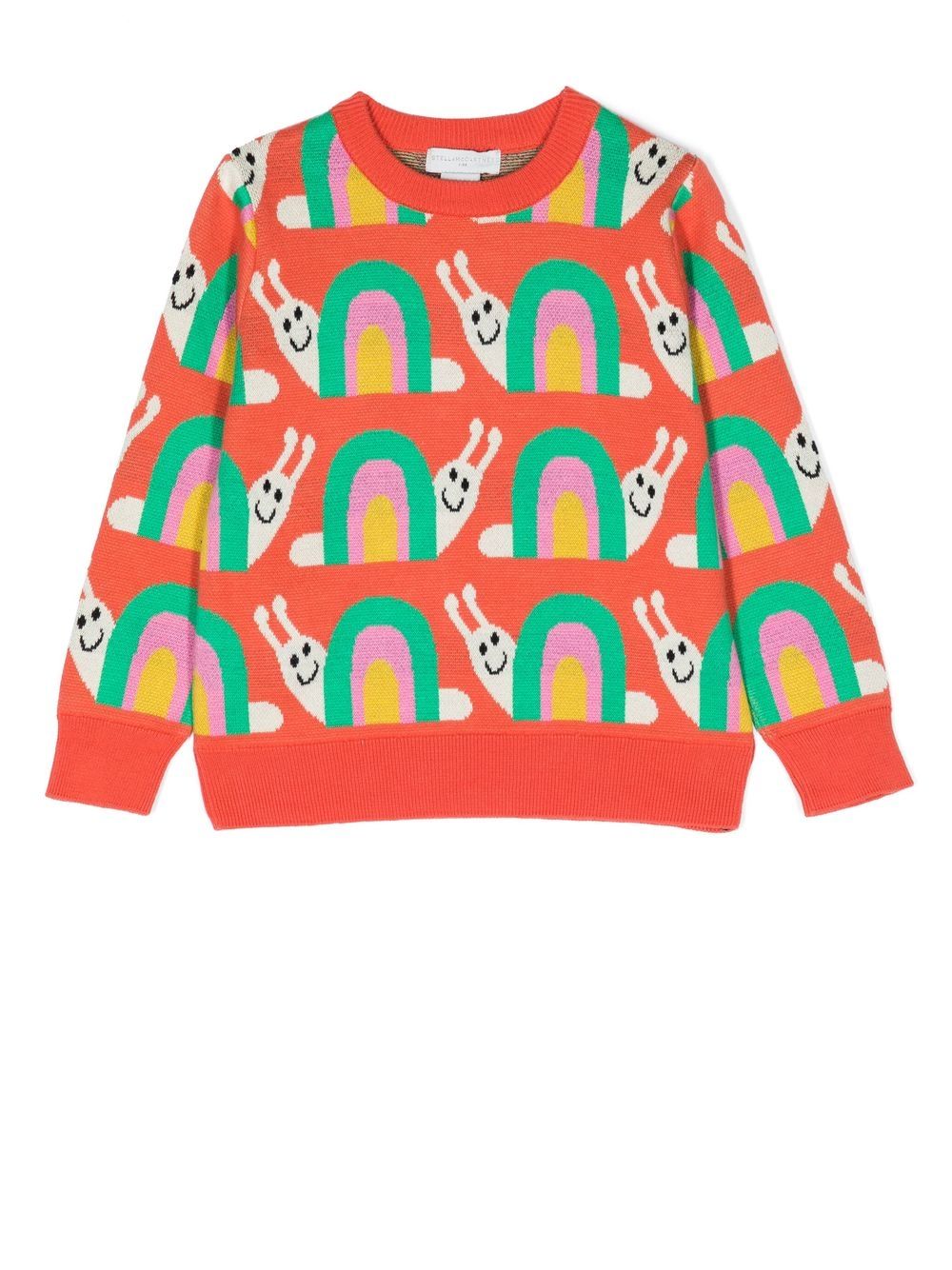 

Stella McCartney Kids snail intarsia-knit jumper - Orange