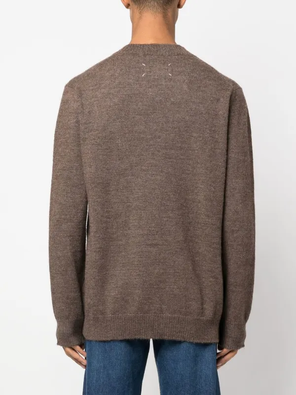 Maison Margiela crew-neck alpaca-blend Jumper | Brown | FARFETCH UZ