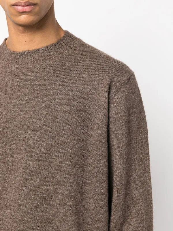 Maison Margiela crew-neck alpaca-blend Jumper | Brown | FARFETCH UZ