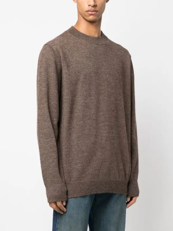 Maison Margiela crew-neck alpaca-blend Jumper | Brown | FARFETCH UZ