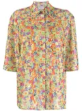 Collina Strada floral-print sequin-detail shirt - Green