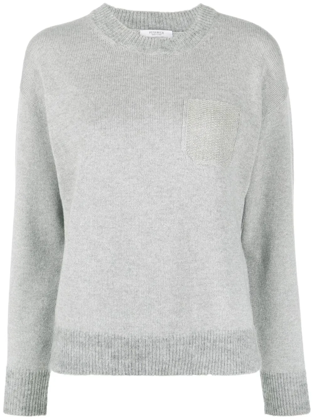 

Peserico contrast-pocket knit sweater - Grey