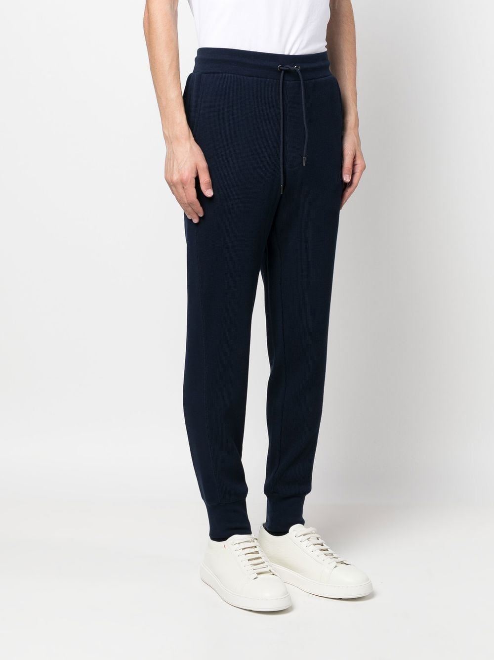 Shop Michael Kors Waffle-knit Track Pants In 蓝色