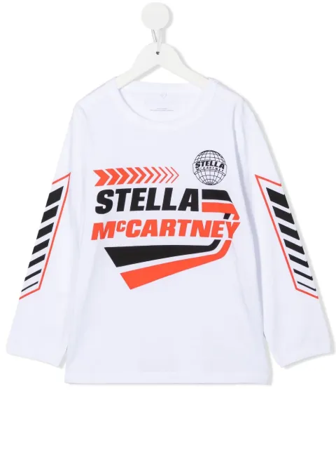 Stella McCartney Kids logo graphic-print long-sleeve T-shirt