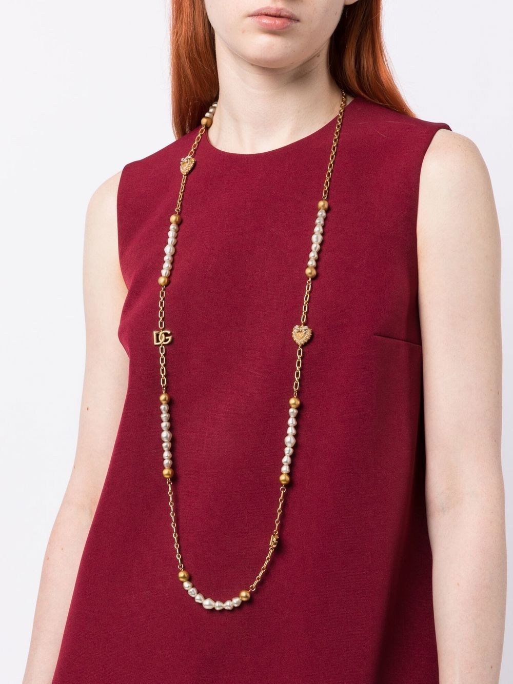 Shop Dolce & Gabbana Logo Chain-link Necklace In Gold