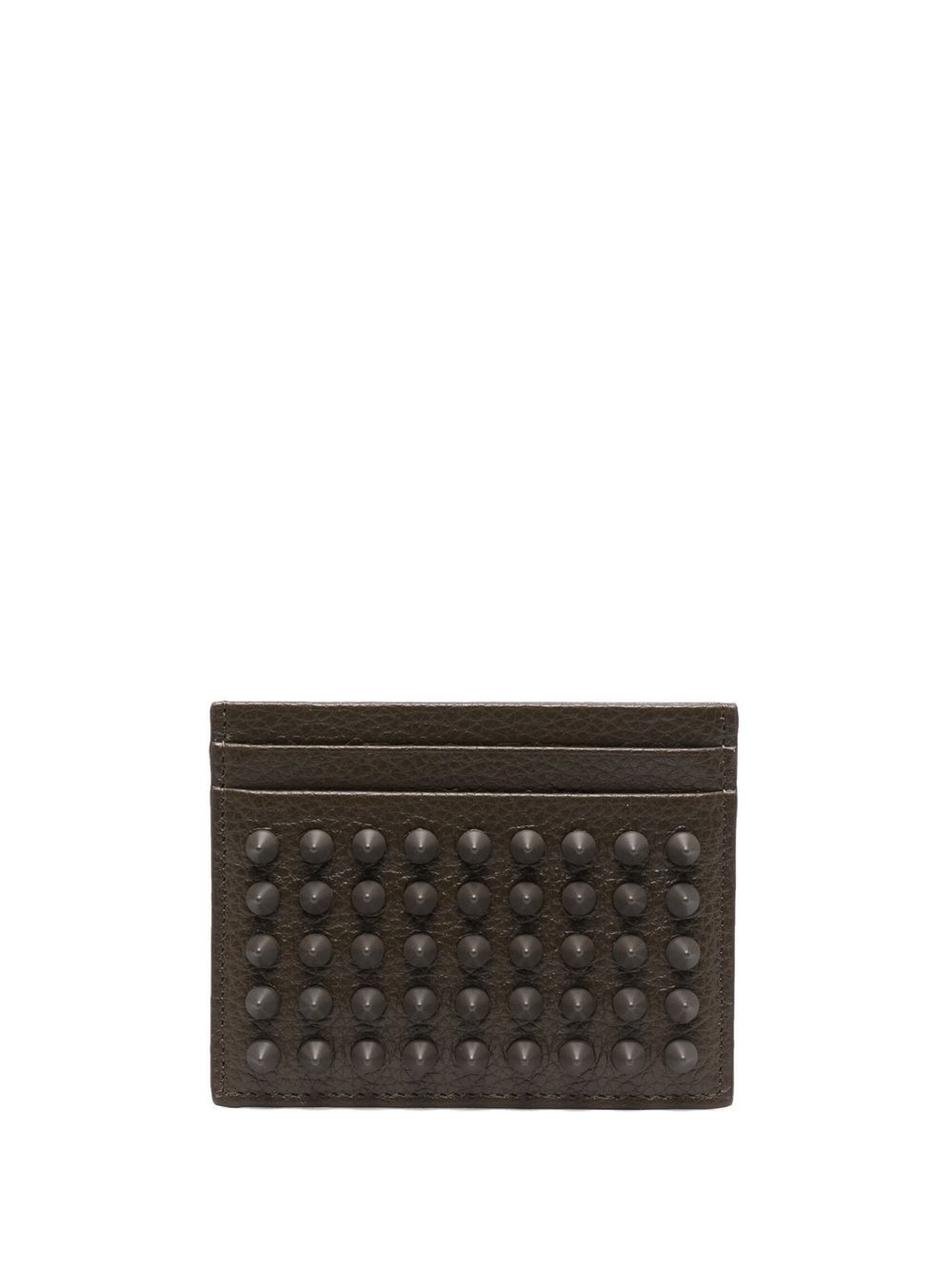 Christian deals Louboutin Pebbled leather spiked card holder