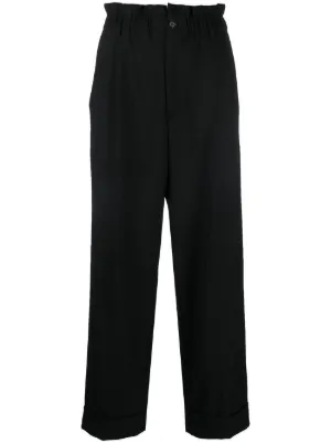 Acne Studios クロップド ストレートパンツ | ブラック | FARFETCH JP