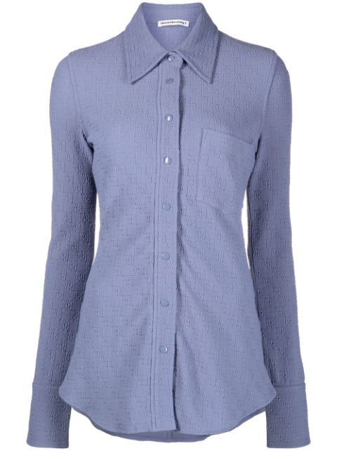 Alexander Wang - textured monogram-pattern fitted shirt