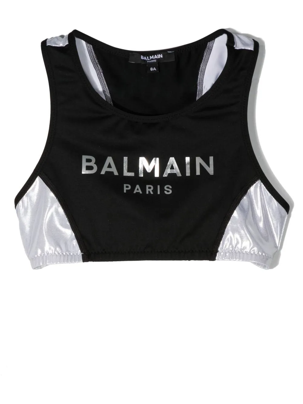 

Balmain Kids cropped logo-print tank top - Black