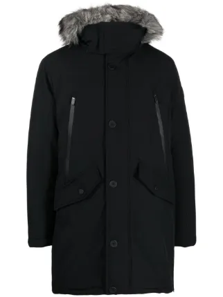 Michael Kors Parka a Bordures En Fourrure Artificielle Noir FARFETCH FR