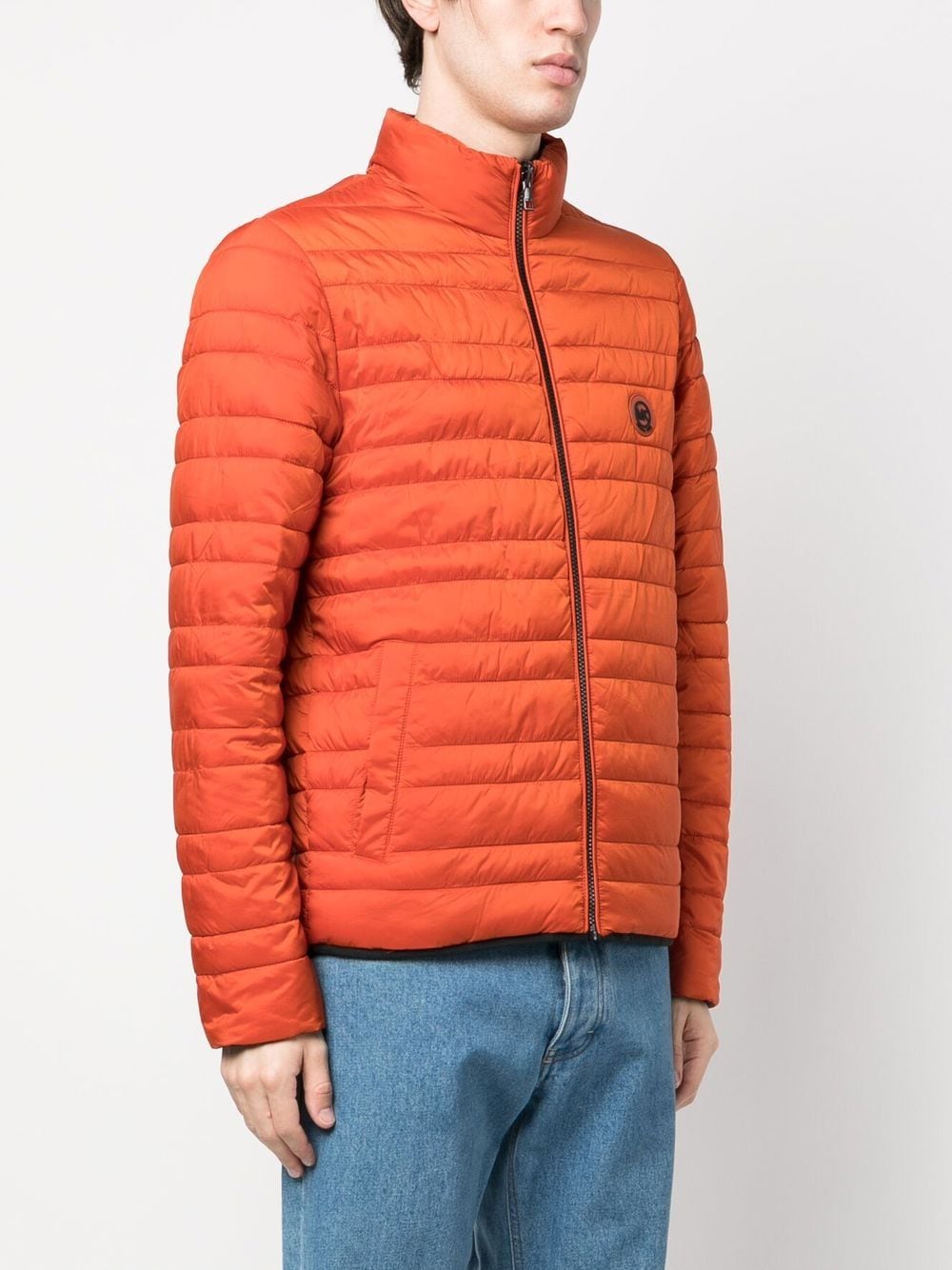 Shop Michael Kors Reversible Quilted Padded Jacket In Orange