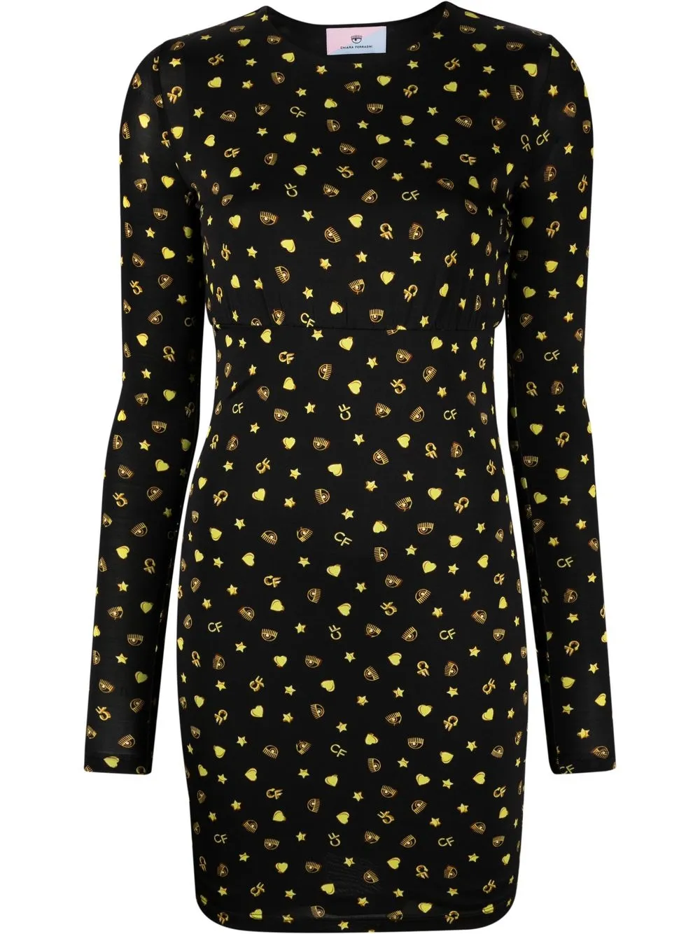 

Chiara Ferragni motif-print long-sleeve dress - Black