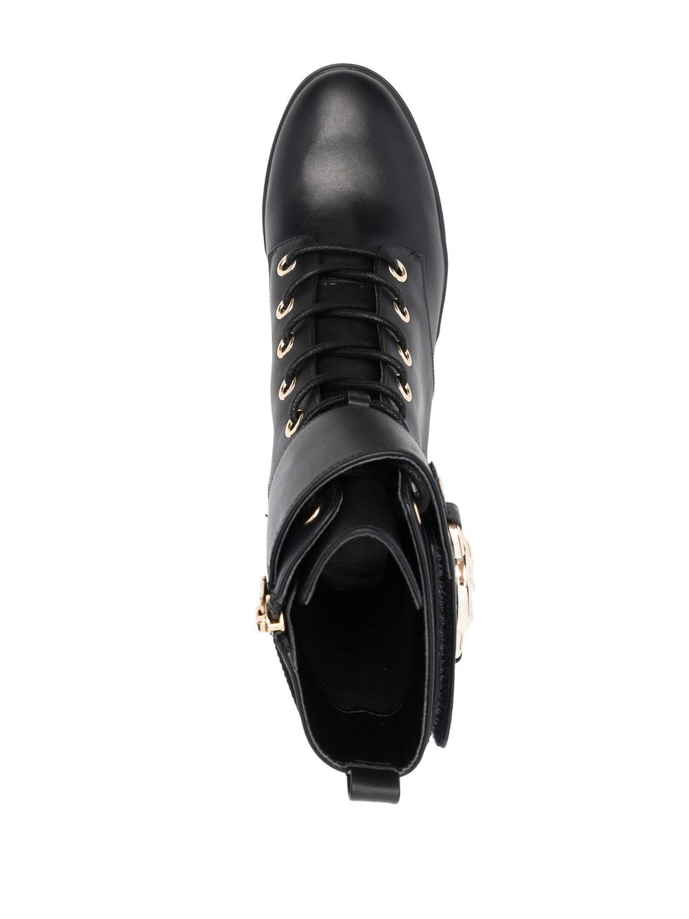 Shop Michael Michael Kors Rory Leather Combat Boots In Black