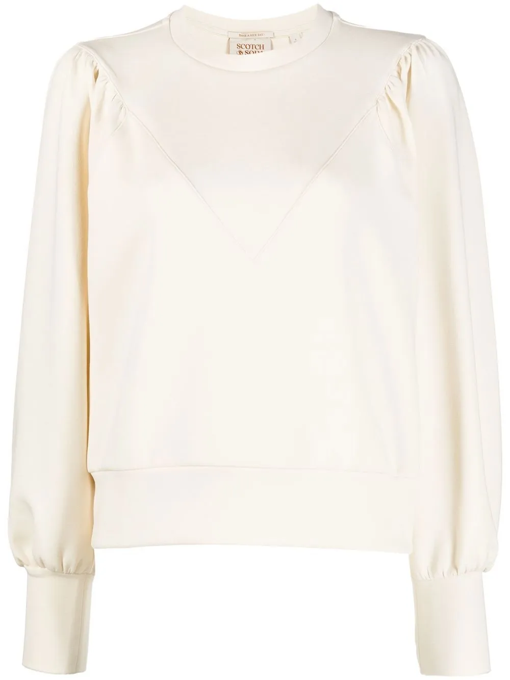 

Scotch & Soda puff-sleeve crew-neck sweatshirt - White