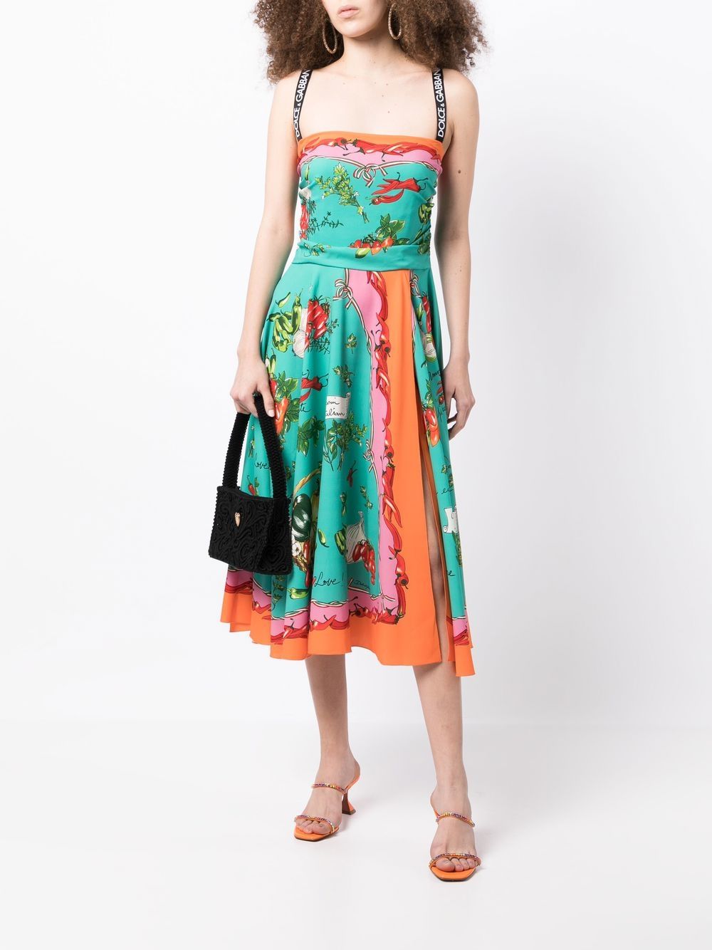 Dolce & Gabbana Vegetable-Print Charmeuse Silk Dress - Farfetch