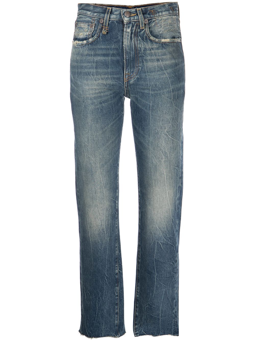 

R13 jeans slim con efecto lavado - Azul